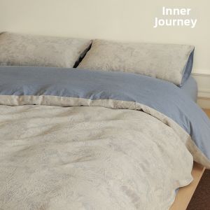 NELA HOME | French Retro Sand Washed Color Woven Cotton 4-Piece Bedding Set