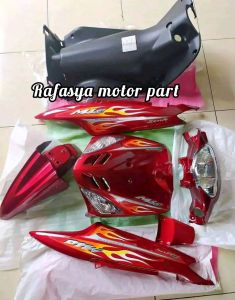 Paket Full Body Yamaha Mio Sporty Cover Full Body Plus Dek Kunci Plus Lampu Fullset Mio Sporty Merah