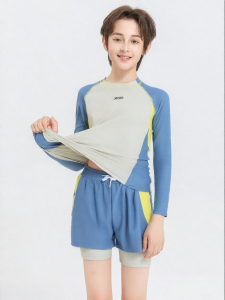 XTEP | New Long Sleeve Conservative Separates Childrens Swimwear For Swimming Pools and Vacation