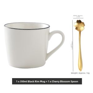 Ceramic Coffee Mug Water Cup High Aesthetic Value Home Use Tea Cup for Men Breakfast Cup Nordic Style Pure Color Handmade