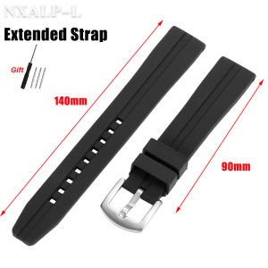 Extended Silicone Watch Strap 18mm 20mm 22mm 24mm Big Size Bracelet for Seiko for Samsung Galaxy for Huawei Sport Watchbands