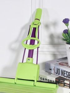 New Magic Clean Extendable Card Slot Style Mop Durable Stainless Steel Handle Effortless Household Cleaning Tool Sponge Head