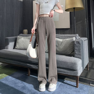 Anneve | Slim High-Waisted Flared Pants Light Summer Wear