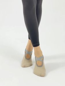 GYMPRO Yoga Socks Pilates Socks Barre Ballet Socks Toeless Non-slip Grip Socks Elastic Workout Socks for Women Size EU35-40US4.5-8.5