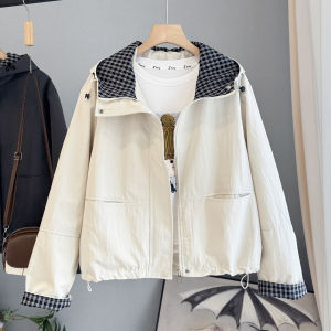 LIYANGANG | Áo Khoác Ngắn Hooded Phong Cách Thư Giãn