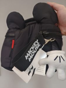 Cute Stain-Resistant Lightweight Wash Bag Shape Cosmetic Bag Black Down Feather Material Mickey Storage Large Capacity Portable