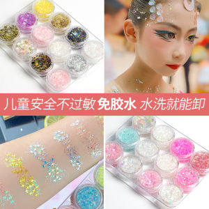 Shiny Glitter Gel Eyeshadow for Childrens Day Performance Stage Ultra Sparkling Big Glitter Beads Easy to Color Waterproof Sweatproof Long Lasting Any Skin Type Chinese Made