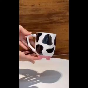 1pc 500ml/17oz Funny Cow Print Coffee Mug Ceramic Coffee Cup Water Cup Summer Winter Drinkware Perfect Gift