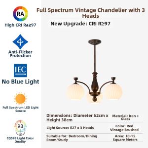 QINGYAO | Retro Style Pendant Light Glass Semi