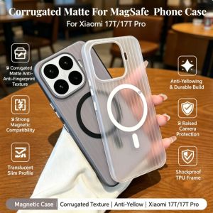 Ultra Thin Corrugated Matte Anti-Yellowing Magnetic Case For Xiaomi 17T Pro 17T For Magsafe Wireless Charging Shockproof Cover