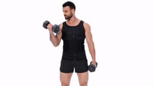 Sauna Vest for Men Zipper Waist TrainerSweat Tank Top Compression Sauna ShirtNeoprene Body Shaper for Men Gym Outdoor Training