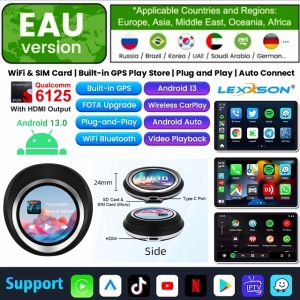 LEXXSON AI Box Wireless CarPlay Android Auto Adapter 8GB 128GB HDMI Converter Video Box YouTube Netflix For Benz Audi BMW