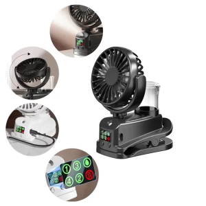 2-in-1 USB Fan Humidifier Portable Desktop Cooling with Adjustable 4-Speed Wind & 2-Level Humidity 360° Quiet Operation Battery Powered/USB Dual Use Rechargeable 1200mAh Ideal for Office Bedroom Dorms