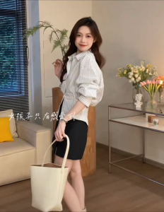 AB [ready stock] Long Sleeve Stripe Shirt Women Korean Style Blouse Women