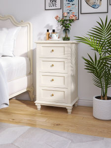 American Style Full Solid Wood Four-Drawer Cabinet Living Room Storage Cabinet Simple Home Use Drawer Cabinet Wall-Mounted Edge Storage Cabinet