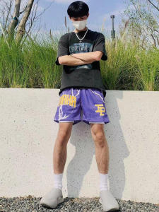 Quần Short Bóng Rổ Màu Đỏ Phong Cách Mỹ Cho Nam Quần Tập Luyện Nhanh Khô Mùa Hè Quần Bơi Lội Thể Thao Chạy Bộ