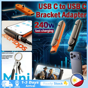 【Local stock】240W USB C To C Adapter Foldable Phone Stand OTG 360-Degree Rotatable USB C To Type C Adapter For Laptop Tablet IOS Aitemay