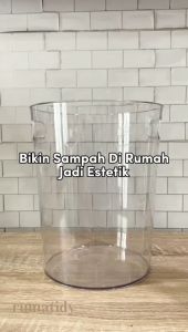 【RUMATIDY】KESHI Tempat Sampah Bening Akrilik Estetik Aesthetic Tong Sampah Akrilik Minimalis Kantor Cafe Rumah Kamar Mandi