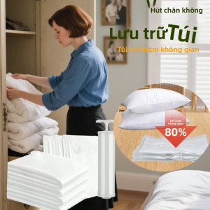 Túi Hút Chân Không Có Bơm Nhiều Kích Cỡ Chống Rách Tiết Kiệm Không Gian Để Đựng Quần Áo - Túi Hút Chân Không Tái Sử Dụng