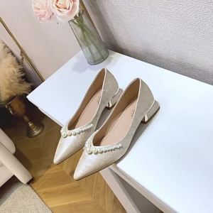 MIFEI | Pointed Toe Chunky Heel Bridal Shoes