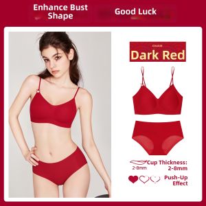Miss Curiosity | Red Wedding/Year of the Horse Bra Set No-trace Gathering