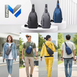 Beg silang lelaki Sling bag crossbody shoulder Multifunctional Combination lock USB Scratch waterproof Light weight