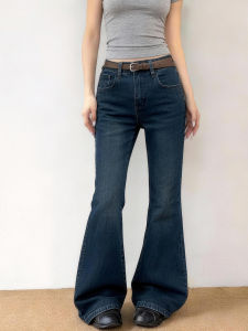 MANMI | Quần Jeans Mỹ Phong Cách Retro Ống Rộng Dưới Ôm Thon Đa Năng