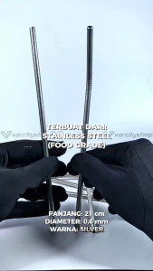 Sedotan Stainless Steel Straw Ramah Lingkungan Lengkung Melengkung