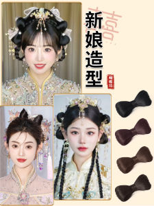 Bridal Butterfly Knot Hair Clip Headwear Fake Hair Ball Lazy Persons Tool New Chinese Style Hair Accessories Hair Card