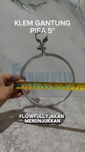 KLEM GANTUNG PIPA 6 INCH BESI ENGSEL HANGER CLAMP CLEM BAUT MUR