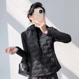 JUYU | Womens Lightweight Down Jacket with Hood修身 Outdoor Sport 90 White Goose Down