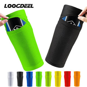 Loogdeel Soccer Shin Guard SleevesFootball Shin Pad Holder Protective Soccer leg Shin Guard Covers Soft Calf Socks with Pocket