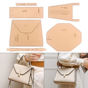 Large Capacity Womens Shoulder Bag Stylish Handbag Kraft Paper Template with HolesDIY Leather Handmade Crafts-Special Gift