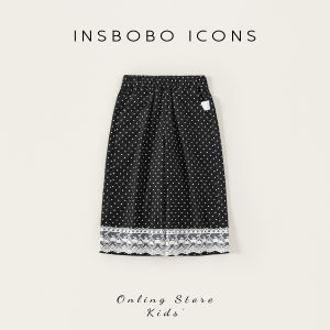 Girls Straight Leg Casual Pants Spring Autumn Cotton Elastic Waist Kids Clothes INSbobo Cute Style Floral Edge Detail Long Pants