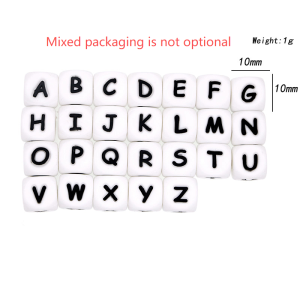 Kovict 20pc Alphabet English Silicone Letter Beads For Jewelry Making Bulk 10mm For Personalized Pacifier Jewelry Accessories