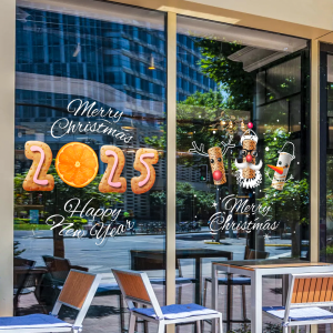 Christmas New Year Glass Door & Window Static Cling Decals