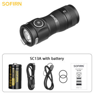 Sofirn SC13A Anduril Powerful Light 519A 1300lm Tactical 18350 Rechargeable Flashlight 5000K High CRI Keychain Emergency Torch