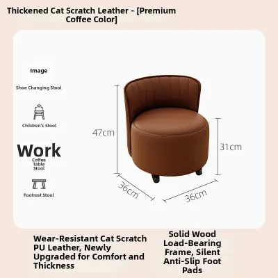 Living Room Ottoman Multifunction Stool with Swivel Wheels