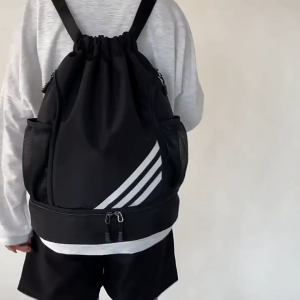[SG] Ayuqi® Lightweight Fashion Nylon Drawstring Bag/Backpack Water-repellent Sports Travel Bag Basketball Backpack for men
