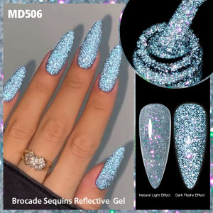 8ml Colorful Reflective Gel Nail Polish Glitter Sparkling Flash Golde Silver Gel Polish Semi Permanent Varnish Soak Off UV Gel