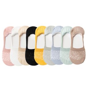 Uni.Y ถุงเท้าลูกไม้ ถุงเท้าผ้าฝ้าย ด้านล่างซิลิโคนกันลื่น Lace Socks