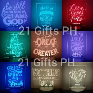 Bible Verses Motivational Faith Religion Life Quotes Acrylic LED Lamp gift personal table desk