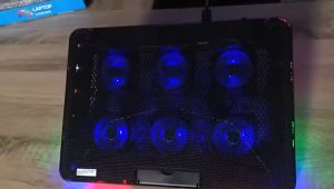 TERLARIS PENGIRIMAN CEPAT COD ICE COOREL Cooling Pad Laptop Stand RGB Adjustable 6 Fan Dual USB/KIPAS laptop pendigin 17 inch usb murah multifungsi rgb portable/pendingin laptop bawah gaming kipas turbo lipat canggih lampu warna warni mudah di bawah