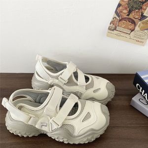 Sporty Thick-Heeled Mary Jane Sandals for Women Outdoor Casual Dad Shoes Breathable Hollow out Design Summer New Arrival