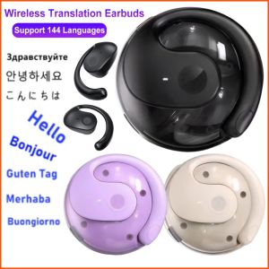 Wireless BT AI Real-time Voice Translation Earphones 144 Languages Smart Ear Headphone Translator for Business Travel Learning