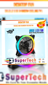 YGT DOUBLE RING RAIBOW LED FAN RGB 3-PIN 12V 0.2A 120MM