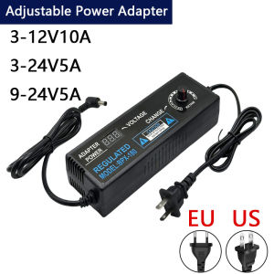 Adjustable 3V-12V 9V-24V 12V-24V 5A 10A Universal AC/DC Adapter with Display Screen Voltage Regulated Switching Power Converter