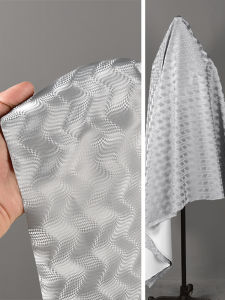 ผ้าทรงคลื่นน้ำ 3D สีเงิน ผ้าสำหรับเสื้อผ้าการแสดง ผ้าคลุมเสื้อคลุม ผ้าสำหรับเสื้อผ้า ผ้าสำหรับตกแต่งบ้าน สไตล์อุตสาหกรรม เทคโนโลยี