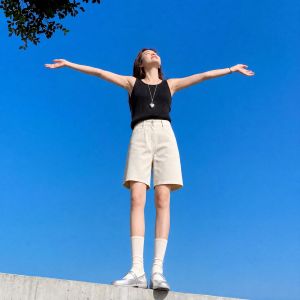 V.C.I | Cool Summer Light Weight Tencel Shorts For Petite Straight Leg Flowy Wide Leg