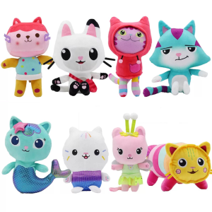 Hot Animals Plush Gabby Dollhouse Lovely Plush Gaby Toy Plush House Cat Doll Cartoon Stuffed Animals Mermaid Cat Plushie Dolls
